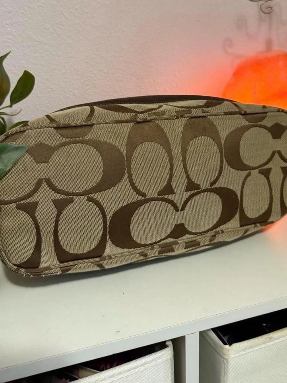 2000s Coach Signature Stripe Hobo Shoulder Bag